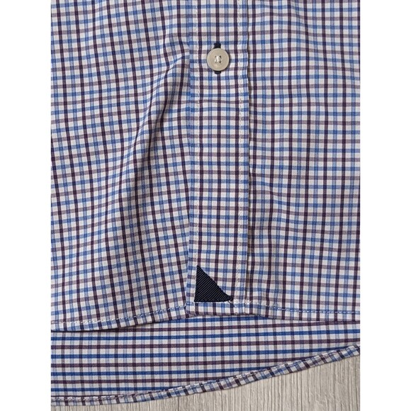 UNTUCKIT Mens Sz 3XL XXXL Blue  Purple White Gingham Check Long-Sleeve Button-Up - Picture 3 of 12